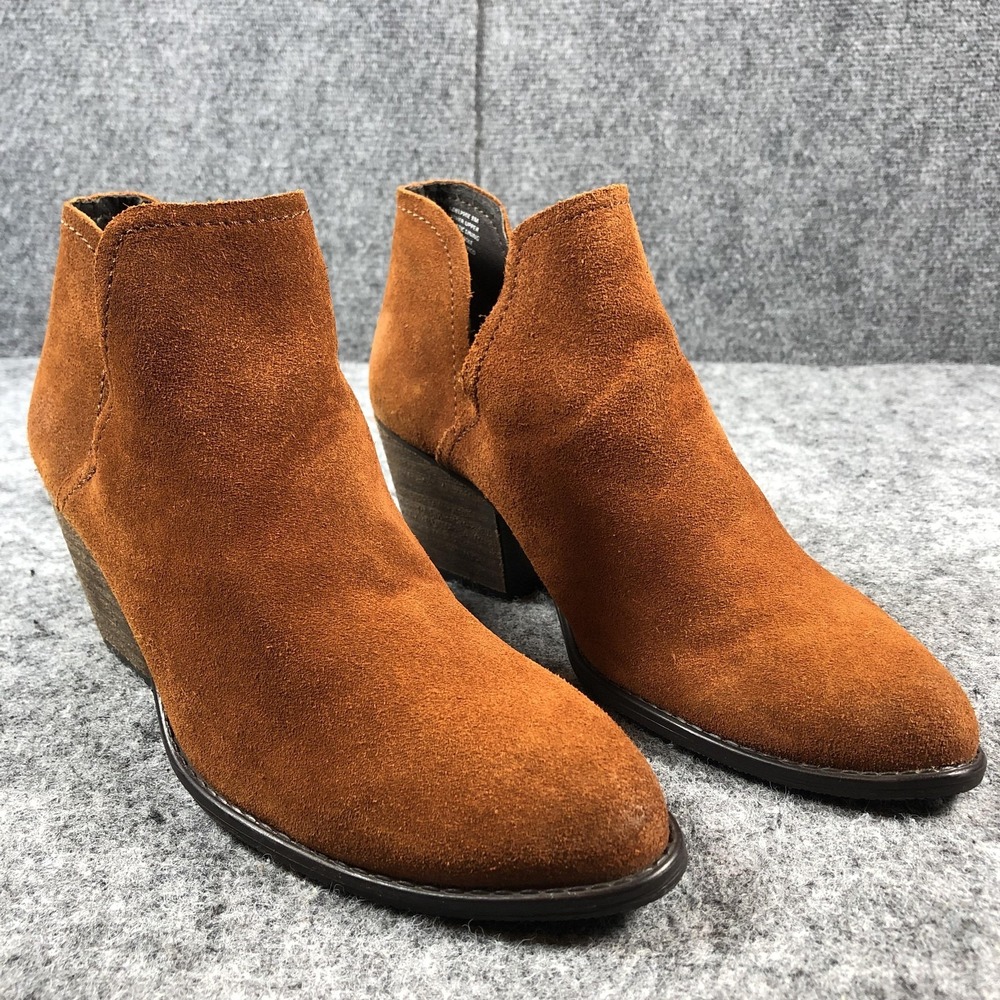 Steve Madden Adelphie Booties Womens 9M Brown Suede Ankle Block Heel Boots
